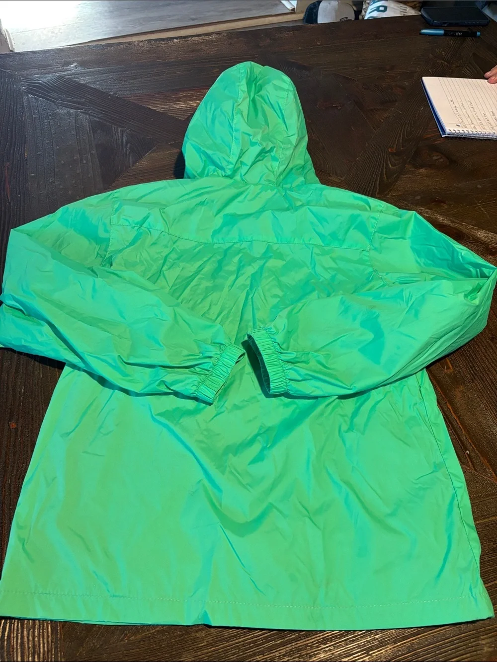 Kids Hooded Rain Jacket - Mint Green
